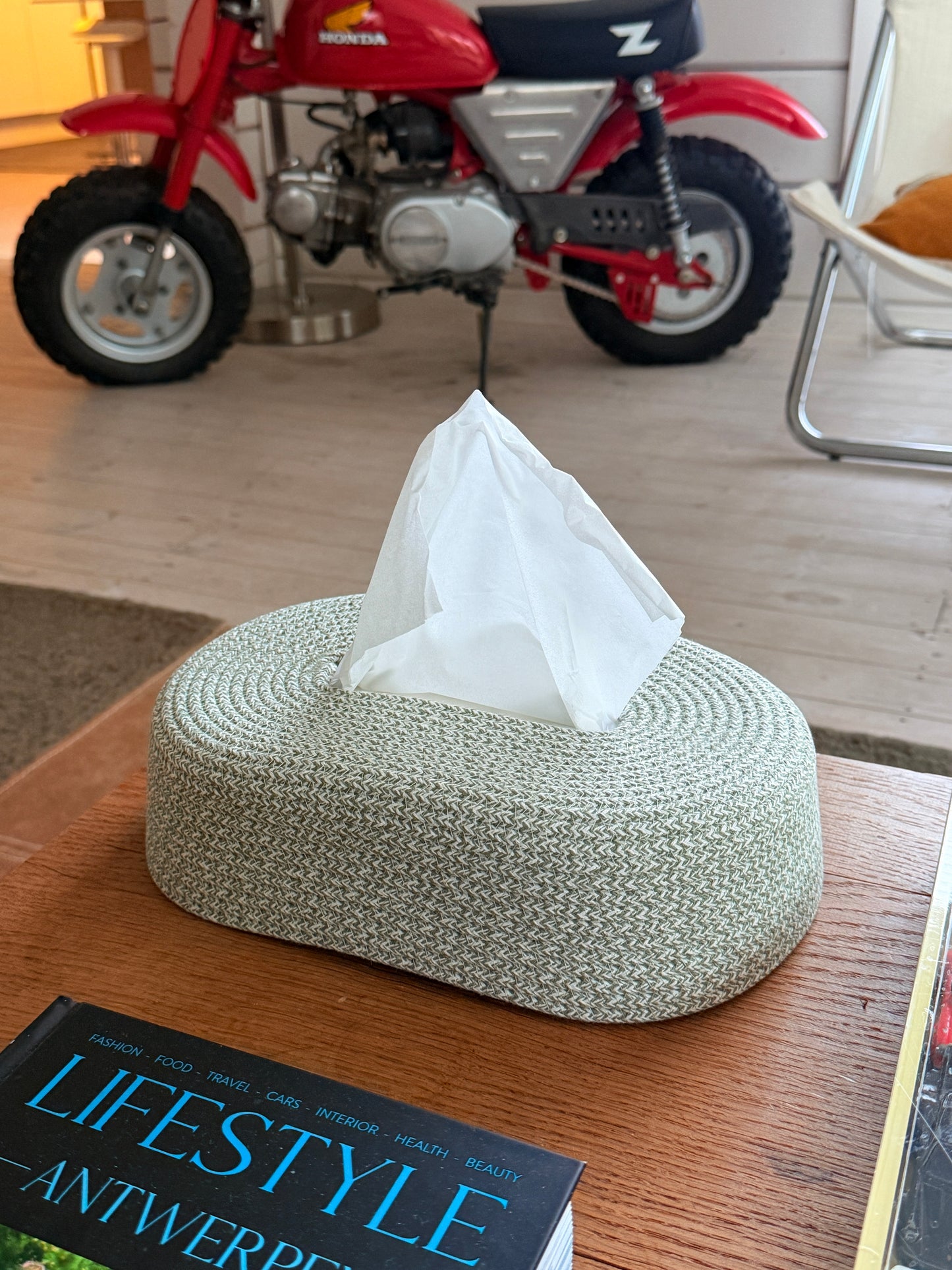 Tissue box Sage Green.