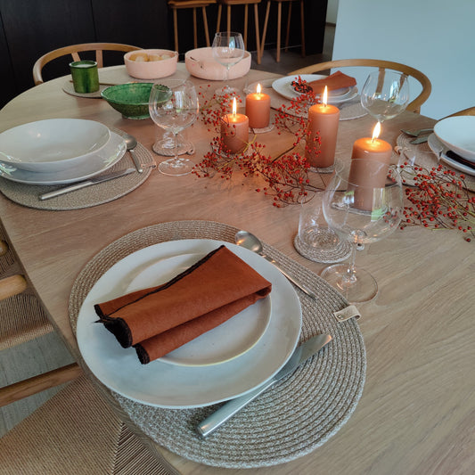 Oval Placemat Uni Boho Melé