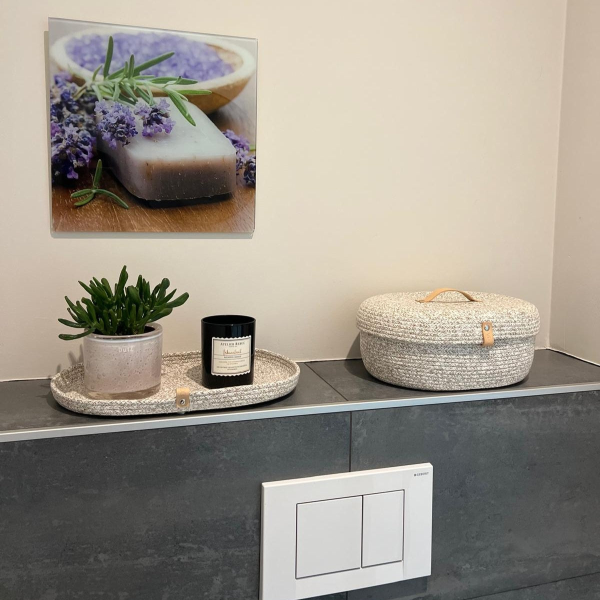 Lidded Oval Storage UNI Soft Boho Melé