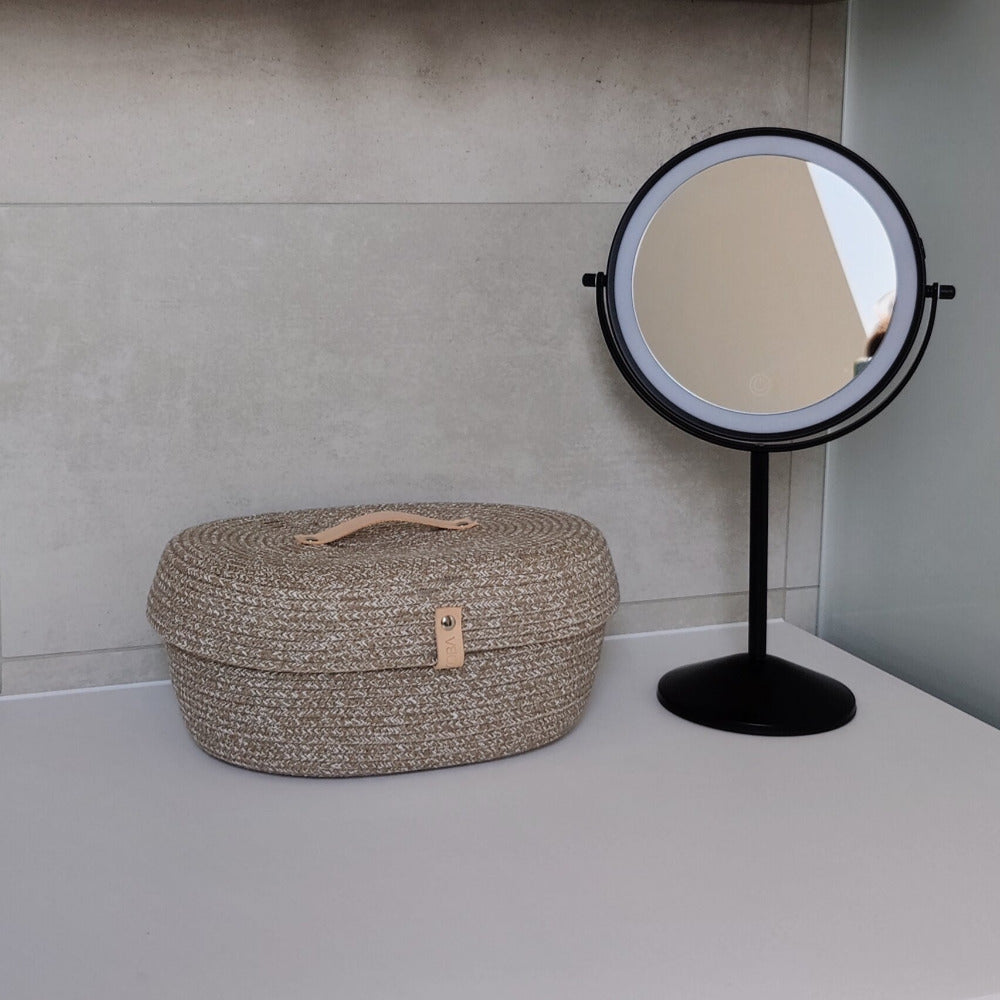 Lidded Oval Storage UNI boho melé