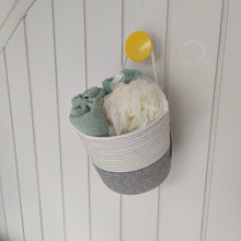 Load image into Gallery viewer, Wall Basket Pastel Grey & White