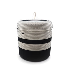 Load image into Gallery viewer, Lidded Basket Black & White