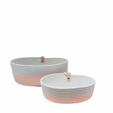 Load image into Gallery viewer, Oval storage Ecru Fluo orange