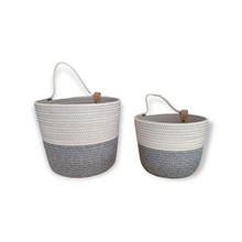 Load image into Gallery viewer, Wall Basket Pastel Grey & White