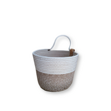 Load image into Gallery viewer, Wall Basket Boho Melé & White