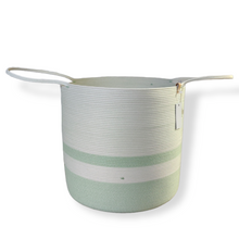 Load image into Gallery viewer, Storage basket High Mint melé & white
