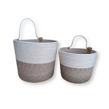 Load image into Gallery viewer, Wall Basket Boho Melé & White