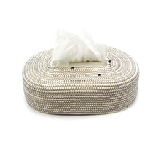 Load image into Gallery viewer, Tissue Box Ecru black