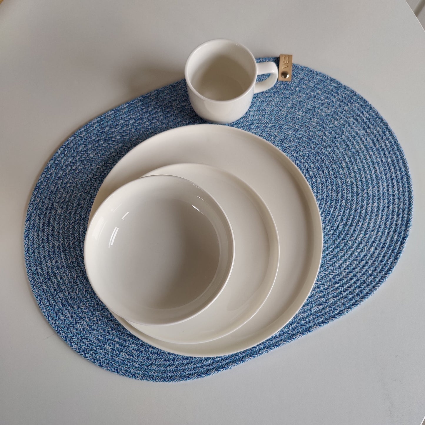 Oval Placemat Shades of blue