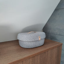 Load image into Gallery viewer, Lidded Oval Storage Uni Pastel Grey