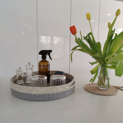 Tray Bicolor Pastel Grey