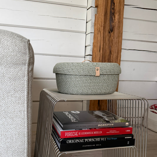 Lidded Oval Storage Sage Green