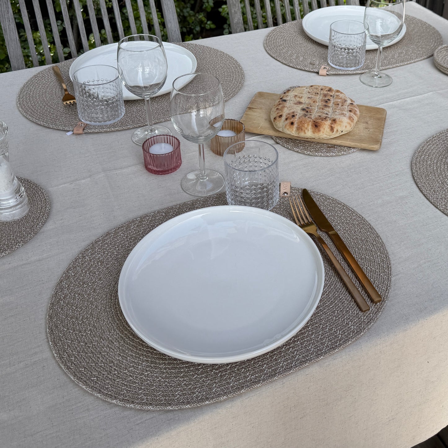 Oval Placemat Uni Boho Melé