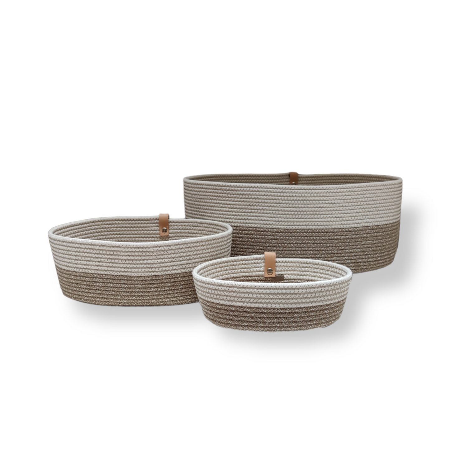 Oval storage Boho mele & White