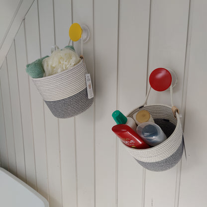 Wall Basket Pastel Grey & White